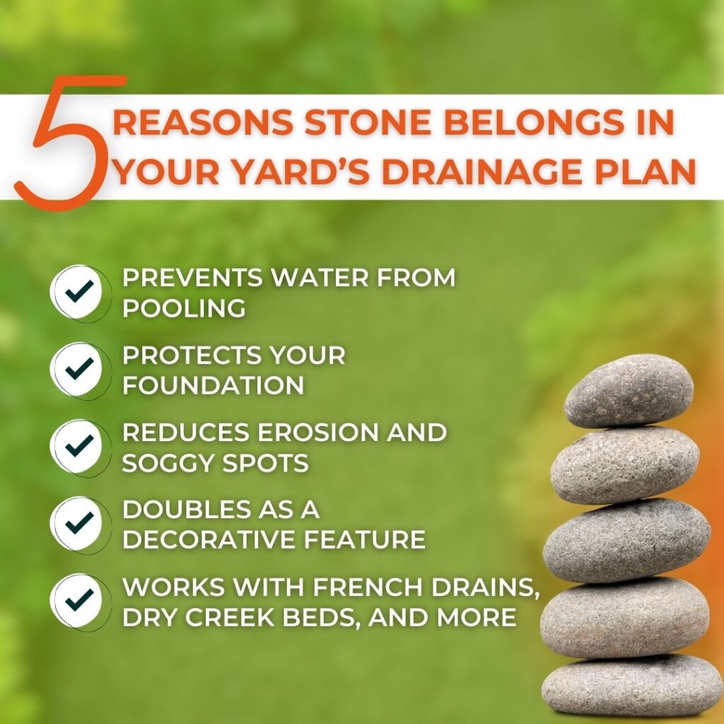 why stone landscaping ideas are effective for drainage